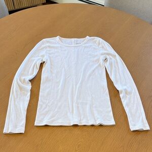 Everlane White Ribbed Crew Tee